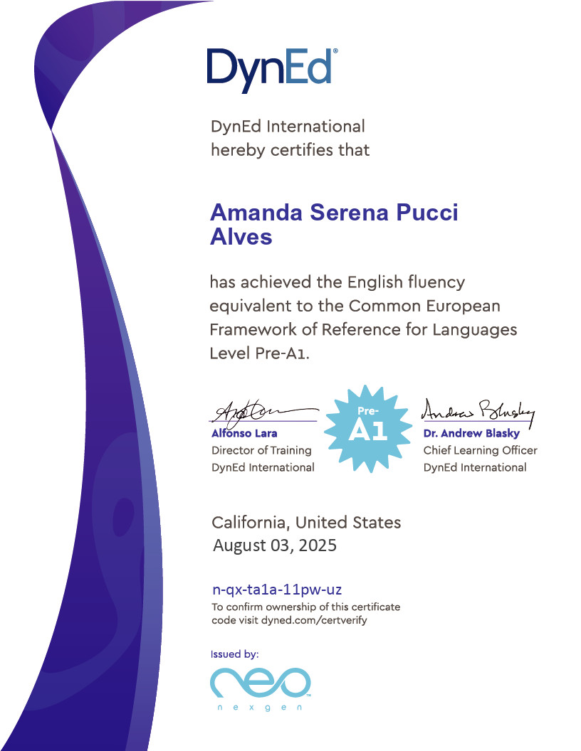Certificado DynEd Pre-A1